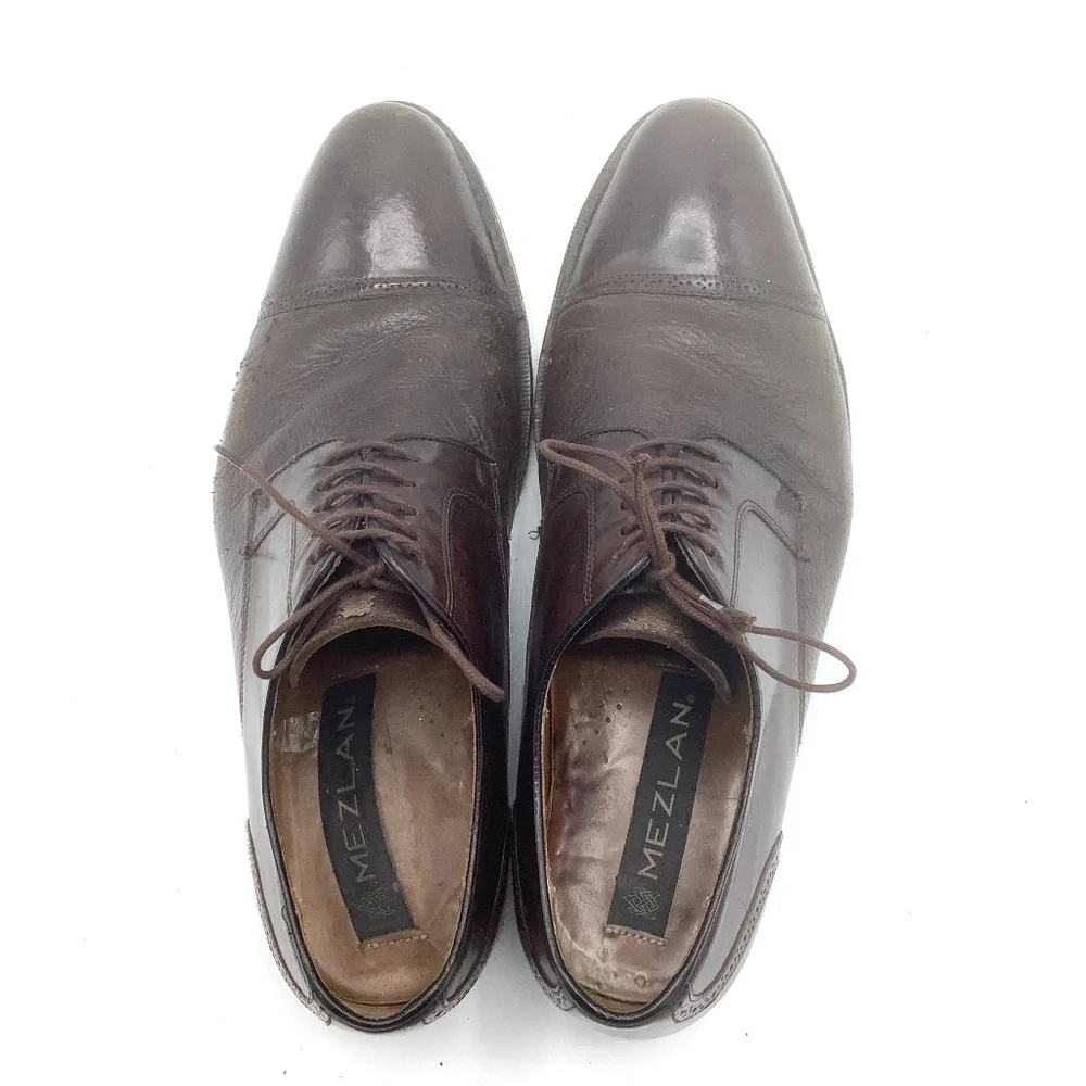 Mezlan‎ Mens Leather Brogue Cap Toe Oxfords Shoe Orbison Espresso Brown S…
